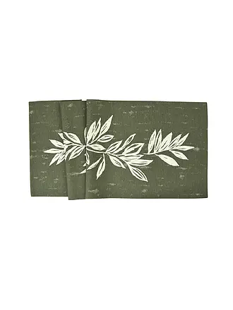SANDER | Tischläufer BIG LEAVES 50x140cm Khaki | 